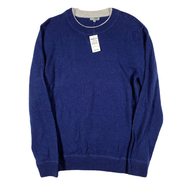 K+J2 Navy with Grey Cashmere Wool‎ Sweater Mens Large - Picture 1 of 4